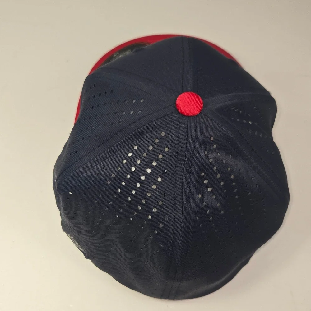 Pacific Headwear Flexfit 474F Navy Red Baseball Cap SM MD